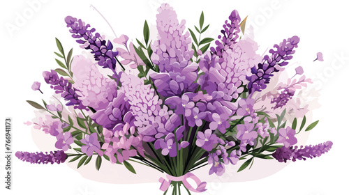 Lilac Lavender Bouquet Flat vector
