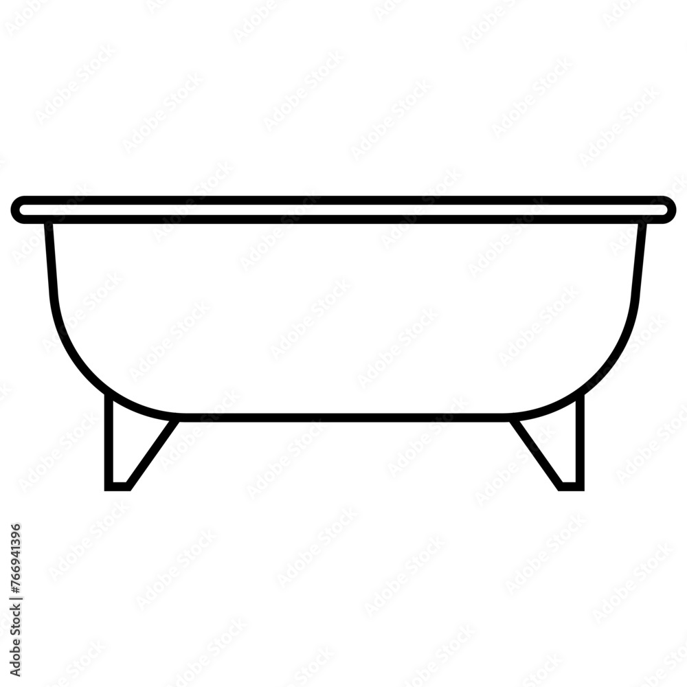 Bath icon for bathing and water procedures, bath simple outlines Bath icon for bathing and water procedures, bath simple outlines