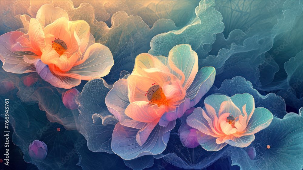 Abstract floral background. Digital painting. Abstract floral background. Digital painting.
