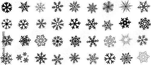 Snowflakes vector set for winter design
