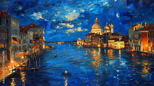 Venice city grand canal painting © Ghulam Nabi