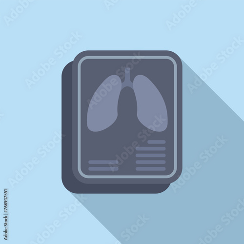 Machine xray image icon flat vector. Control department. Breast respiratory