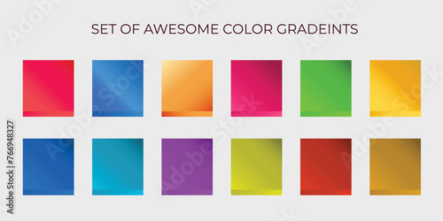 Awesome gradient color set collection vector
