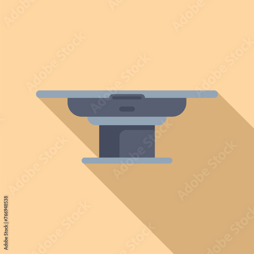 Control bed xray image icon flat vector. Room department. Analysis control