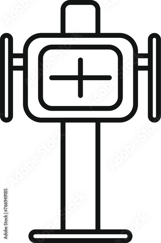 Medical equipment icon outline vector. Fluorography diagnostic. Oncology monitor