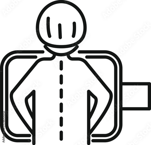 Person on fluorography procedure icon outline vector. Room medical. Care health disease
