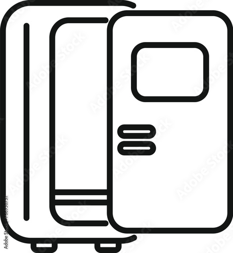 Fluorography xray room icon outline vector. Medical care device. Hospital treatment