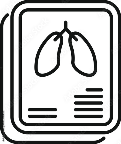 Machine xray image icon outline vector. Control department. Breast respiratory