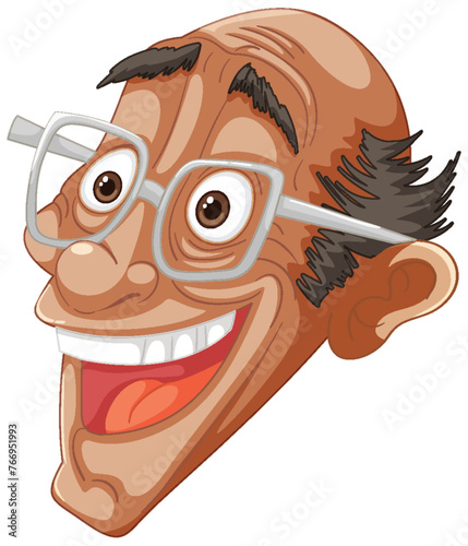 Vector illustration of a smiling man with eyeglasses