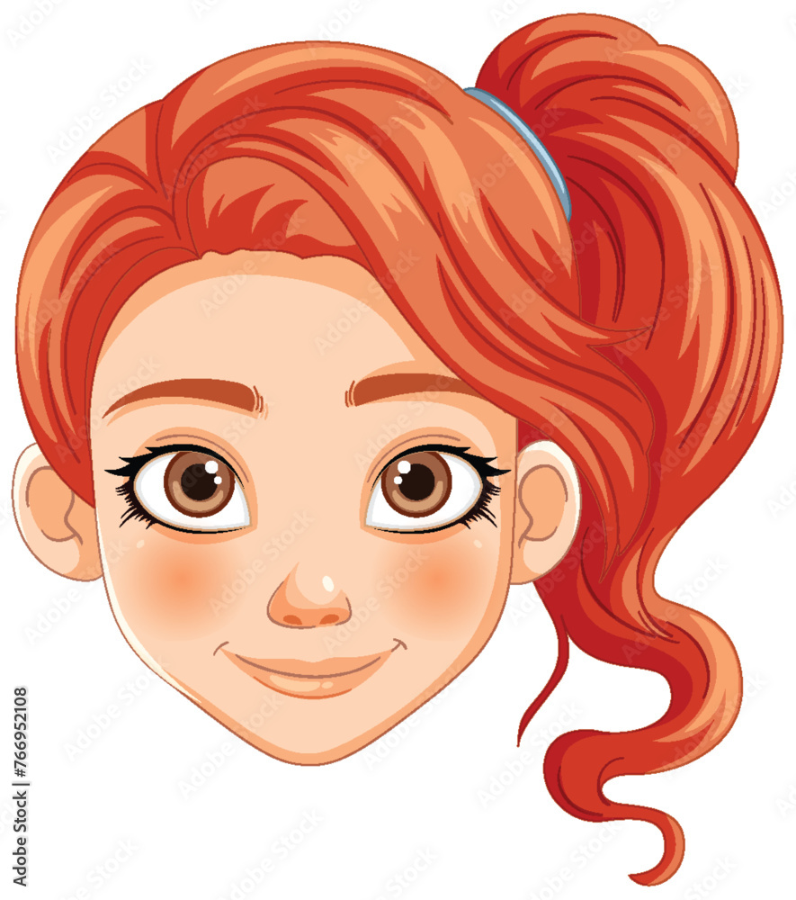 Illustration of a cheerful young redhead girl Illustration of a cheerful young redhead girl