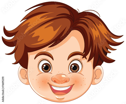 Vector graphic of a happy young boy smiling