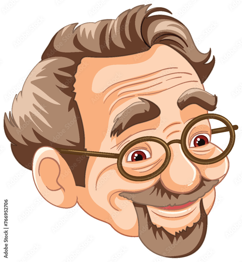 Obraz premium Vector illustration of a smiling senior man