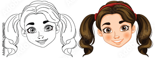 Vector transformation of a girl's portrait