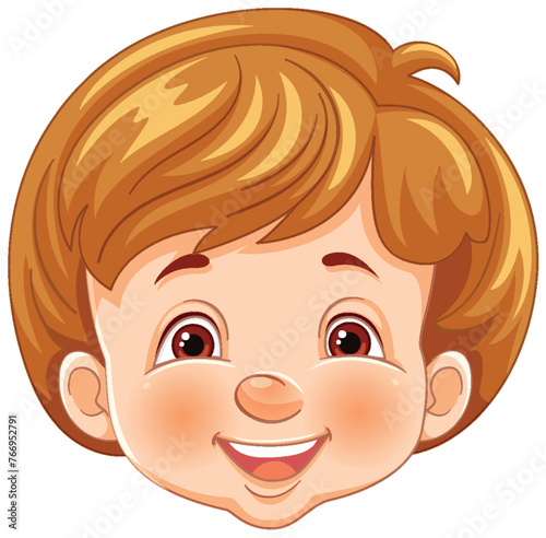 Vector illustration of a happy young boy's face