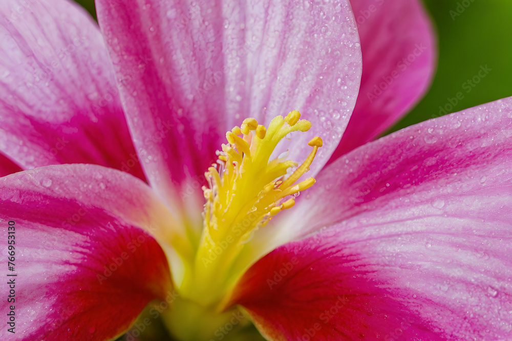 macro detail of a pink fluorescent tropical flower