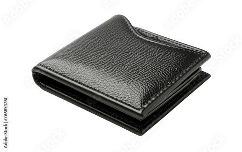 Ebony Leather Wallet isolated on transparent Background