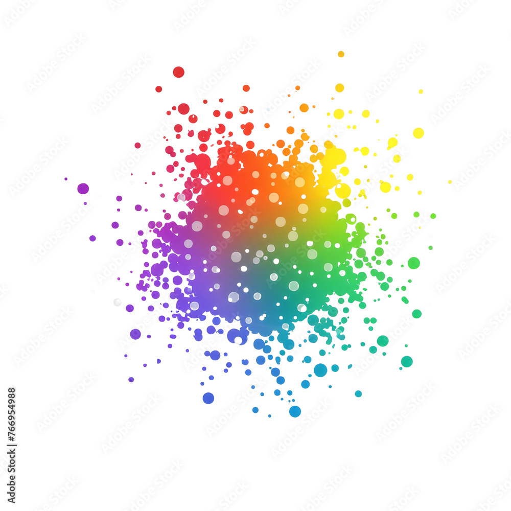 Rainbow Colored Dot on transparent Background