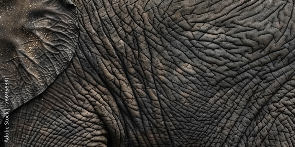 Close-up Textured Elephant Skin