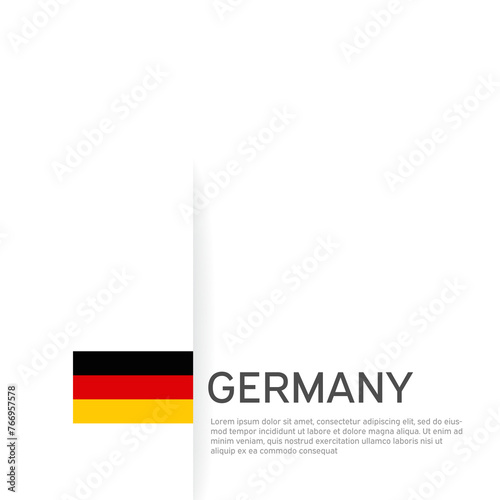 Germany flag background. State patriotic german banner, cover. Document template with germany flag on white background. National poster. Business booklet. Vector illustration, simple laconic design