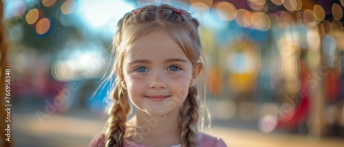 An adorable little girl enjoying a day at the park