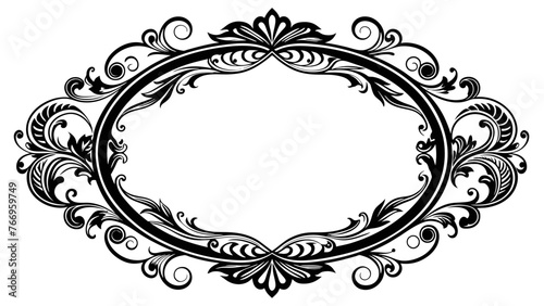 Timeless Eleganc Classic Ornament Frame on a White Background photo