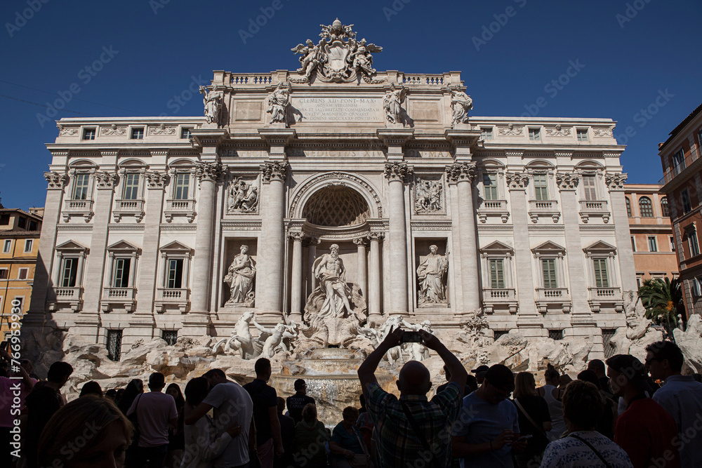 Naklejka premium Fountain di Trevi in Rome, Italy. One of the most famous monuments of Rome. 