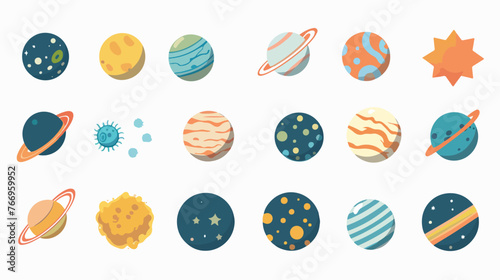 Space planet cosmos icon isolated Flat vector