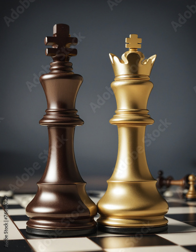 chess board game strategy management thinking crown and pawn chess leisure game competition challenge victory concept colorful background
