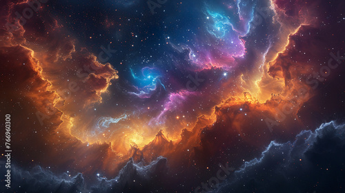 a nebula mobius strip, in the style of vibrant colors. AI generative © SANGHYUN