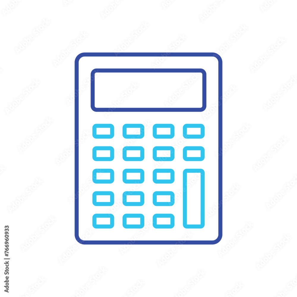 Blue Line Calculator vector icon Blue Line Calculator vector icon