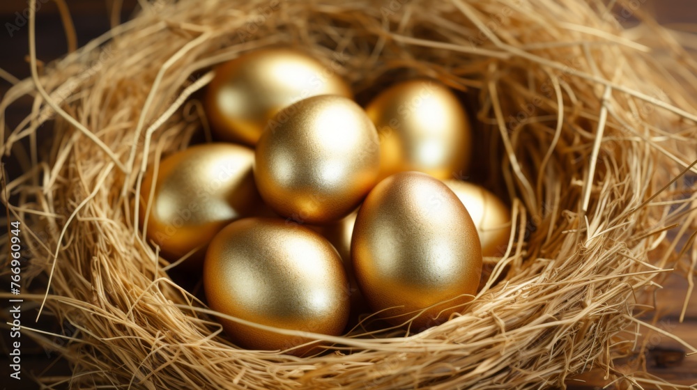 Luxury Concept: Silver Castle on Gold Coins Ai generated