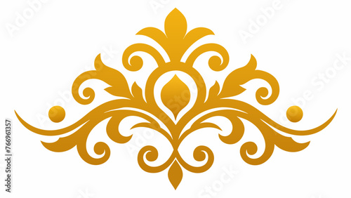 Captivating Golden Baroque Ornament Elements on White background