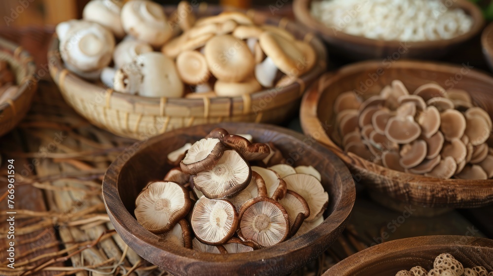 chinese medicine, healing mushrooms concept