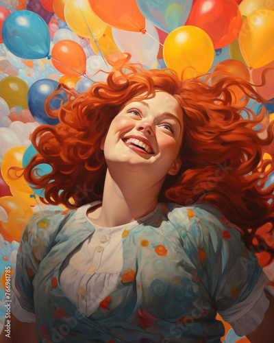 portrait of a girl with balloons