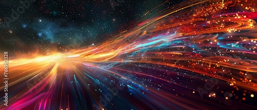 Speed of tech encapsulated in an abstract artwork with s