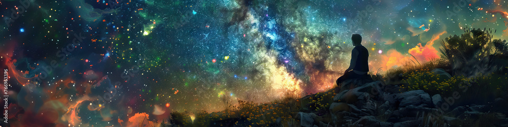 Midnight Reverie: An Astronomer Observing the Night Sky, Discovering Distant Galaxies Midnight Reverie: An Astronomer Observing the Night Sky, Discovering Distant Galaxies
