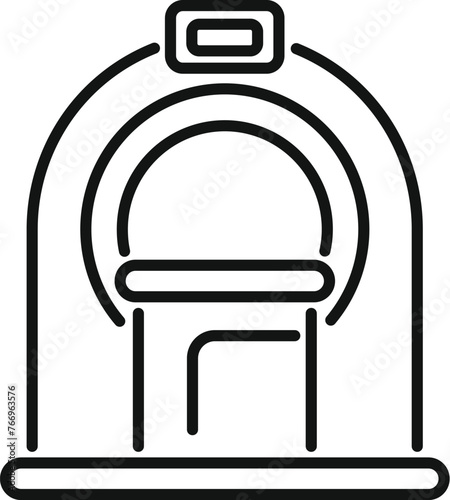 Monitor device exam icon outline vector. Patient medicine. Procedure computed clinic