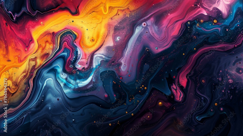 Abstract digital art piece with fluid shapes and vibrant Abstract digital art piece with fluid shapes and vibrant
