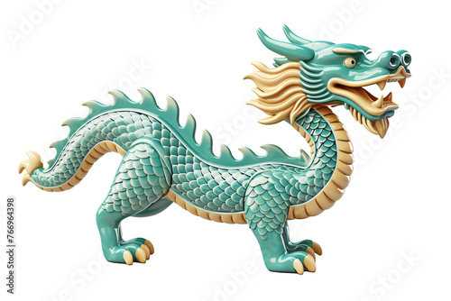 Close-up of Stunning Traditional Chinese Dragon with Gold and Multicolored Ornaments