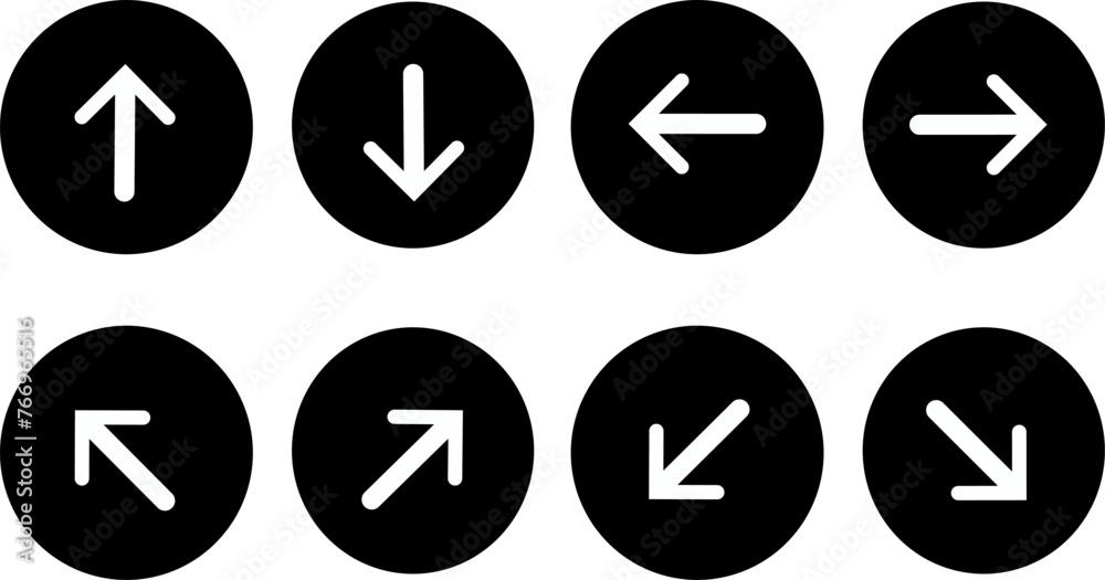 Arrow icons set, control button, navigation for apps, UI, and website. Replaceable vector design. Arrow icons set, control button, navigation for apps, UI, and website. Replaceable vector design.