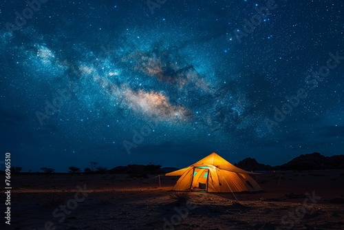 Sleeping under the stars in the desert
