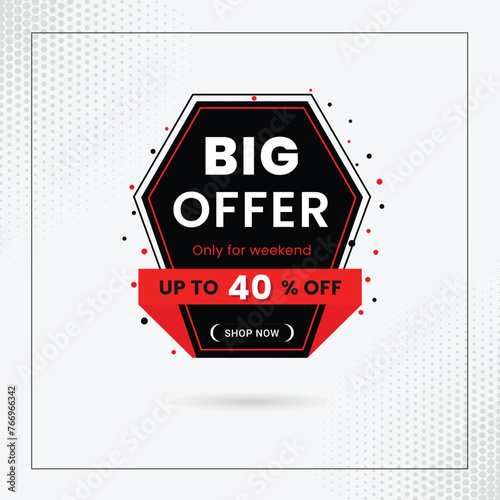 Big offer sale banner design template for web or social media Super sales promotion banner design
