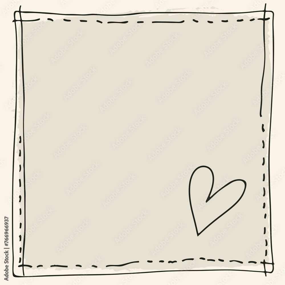 Frame with space for text, Heart Doodle on Neutral Background, Love Concept, with Copy Space Frame with space for text, Heart Doodle on Neutral Background, Love Concept, with Copy Space