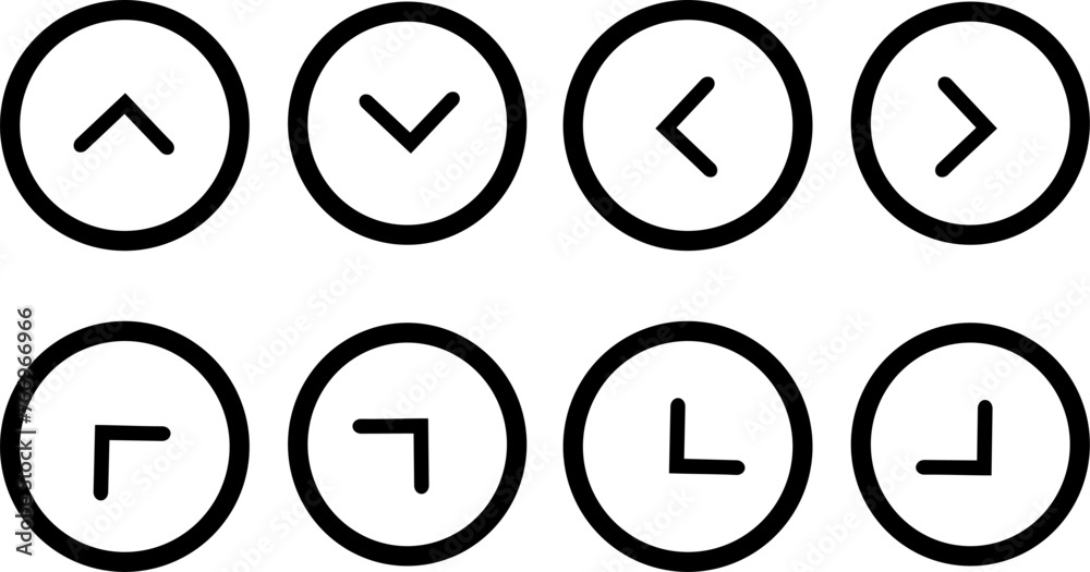 Arrow icons set, control button, navigation for apps, UI, and website. Replaceable vector design. Arrow icons set, control button, navigation for apps, UI, and website. Replaceable vector design.