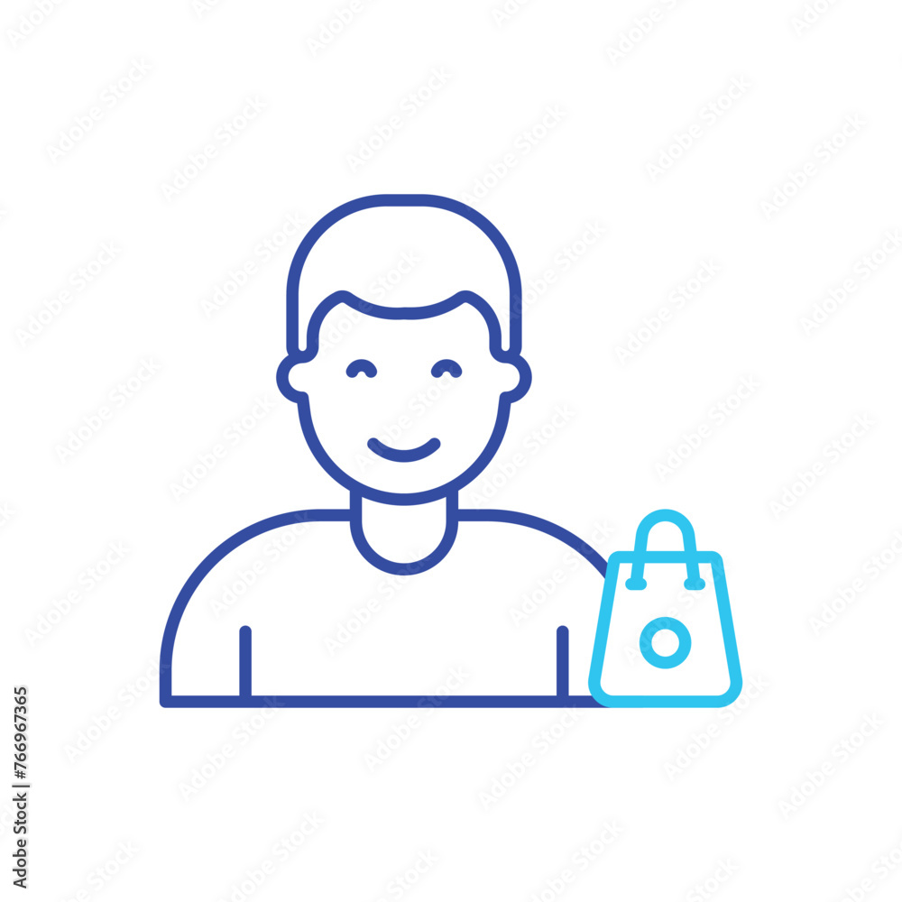 Blue Line Customer vector icon Blue Line Customer vector icon
