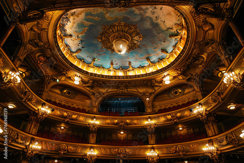 The grand interior of an opera house