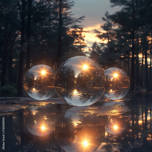 Mystical orbs  full of secrets  reveal chapters of a larger story with every toss  merging fitness and creativity for all who partake  3D Render  Silhouette lighting  Vignette 