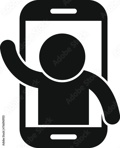 Phone recording icon simple vector. New media content. Online person