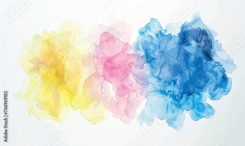 abstract watercolor background with splashes  pink yellow blue