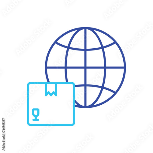 Blue Line Global Delivery vector icon